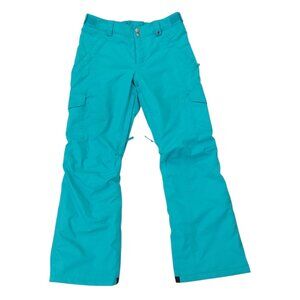 Burton Snow Cargo Pants Youth Large 14/16 Green Aqua Insulated Dry Ride Winter